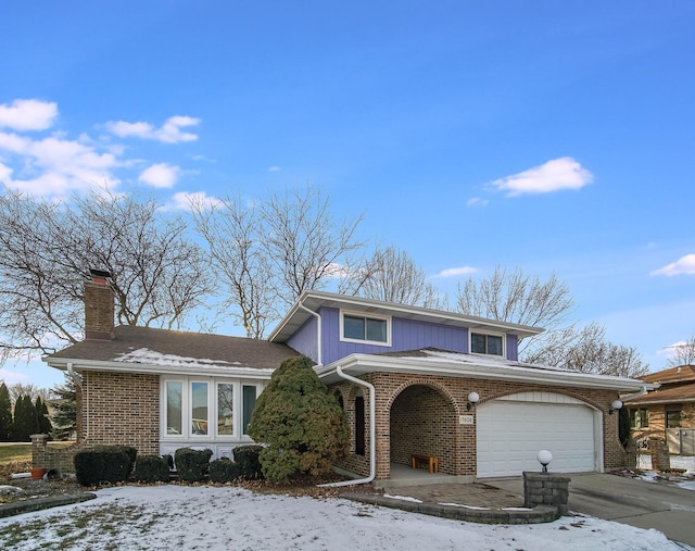 tri-level home with a garage