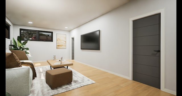 living room featuring hardwood / wood-style flooring