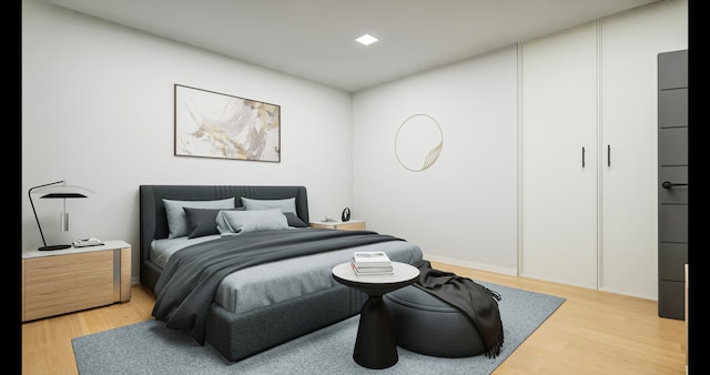 bedroom featuring wood-type flooring