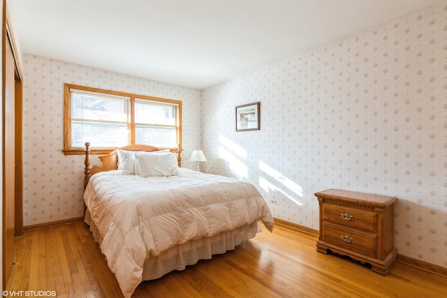 bedroom featuring light wood-type flooring