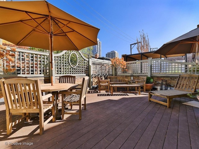 view of wooden deck