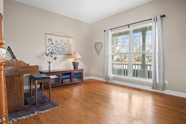 sitting room featuring hardwood / wood-style flooring