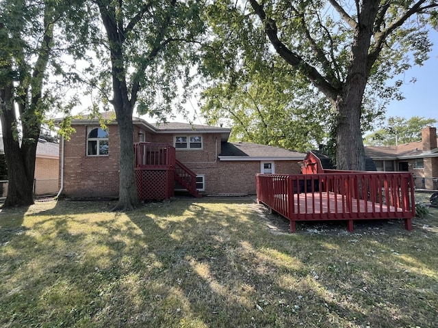 view of yard featuring a deck