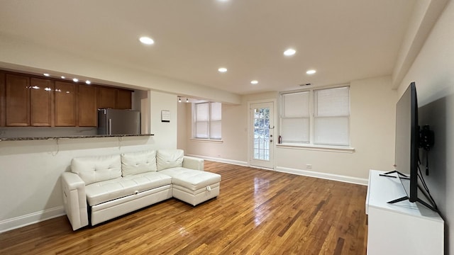 living room featuring hardwood / wood-style flooring