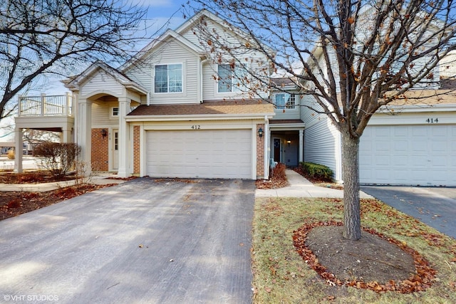 front of property featuring a garage