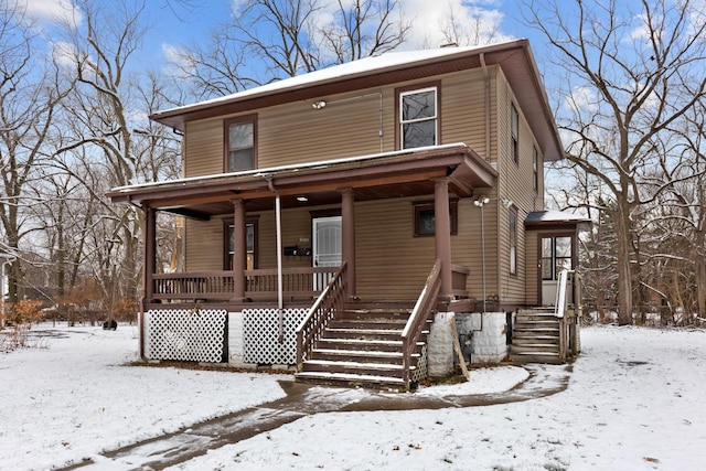 view of property with covered porch