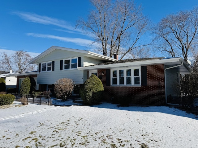 view of split level home