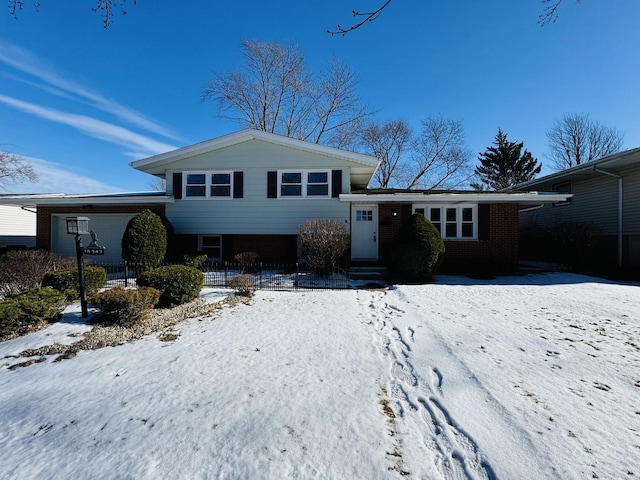 view of split level home