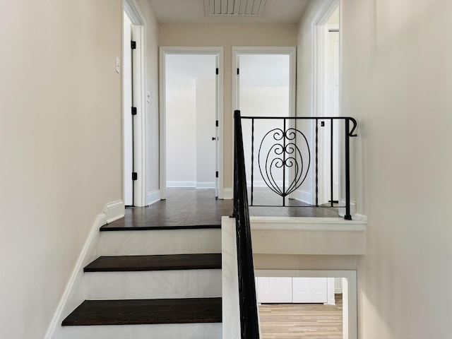18947 Ridgewood Ave, Lansing, IL 60438 - staircase with wood finished floors and baseboards