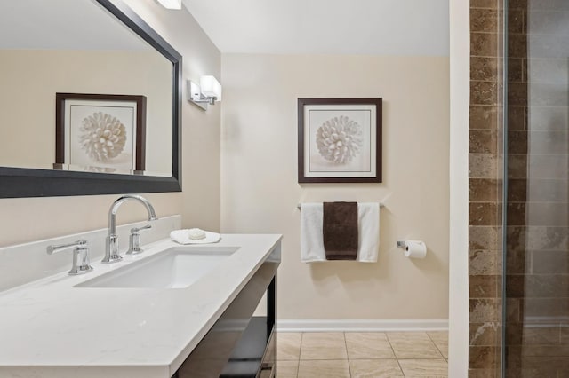 bathroom featuring vanity and tile patterned floors