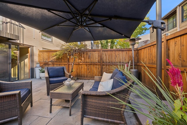 view of patio / terrace with an outdoor living space