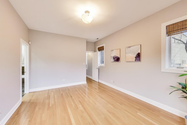 empty room featuring light hardwood / wood-style floors