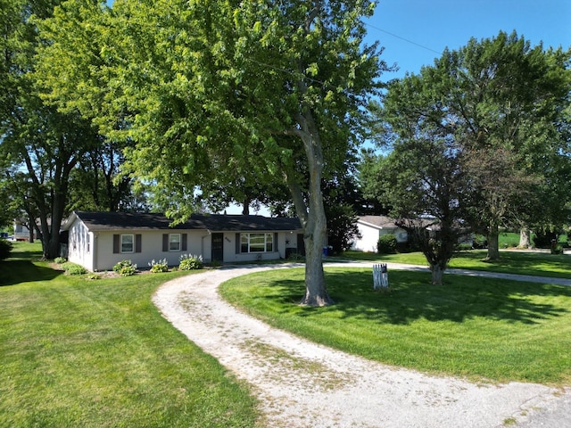 ranch-style house with a front yard