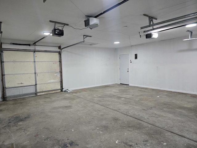 garage featuring a garage door opener