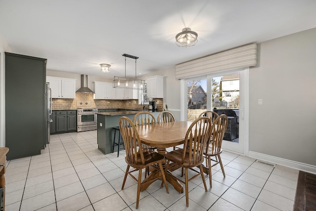 view of tiled dining room