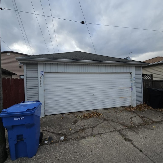 view of garage