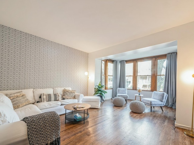 living room featuring hardwood / wood-style flooring