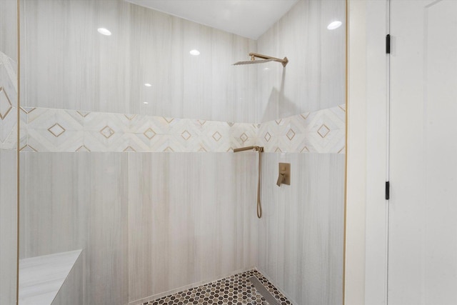 bathroom featuring walk in shower