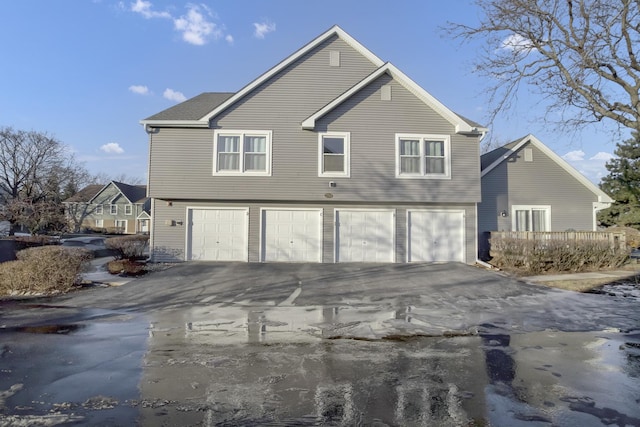 exterior space featuring a garage