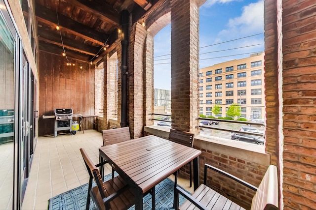 balcony with a grill