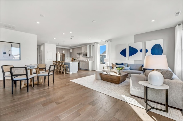 living room featuring hardwood / wood-style floors