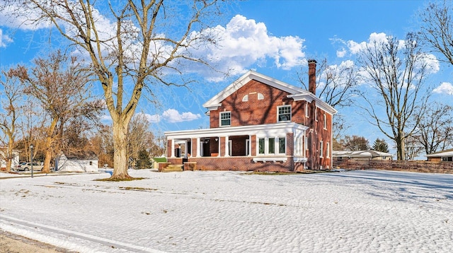 view of front facade featuring covered porch