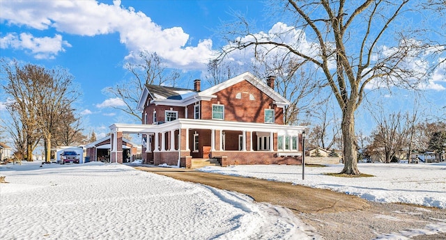 view of front of property with covered porch