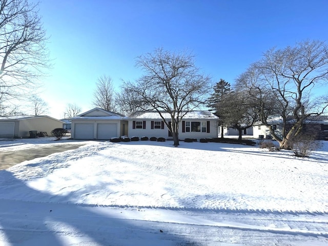 single story home featuring a garage