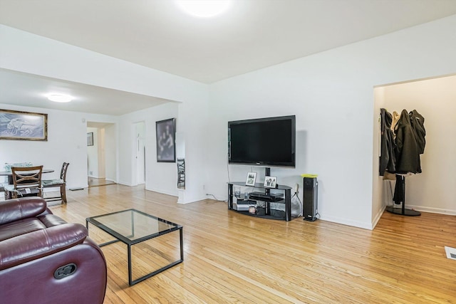 living room featuring hardwood / wood-style flooring