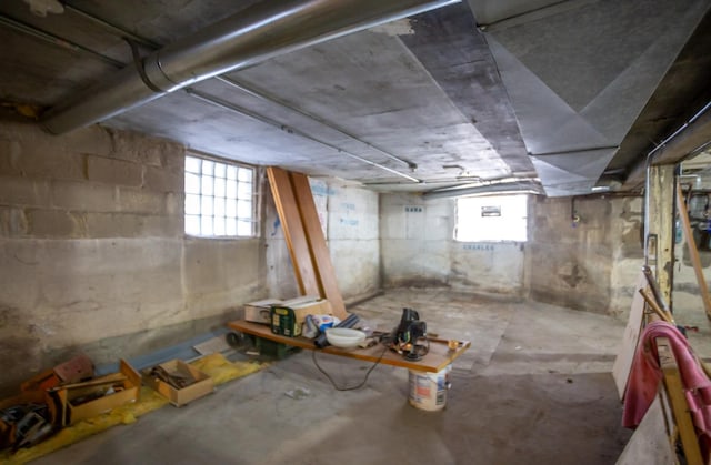 basement featuring a wealth of natural light