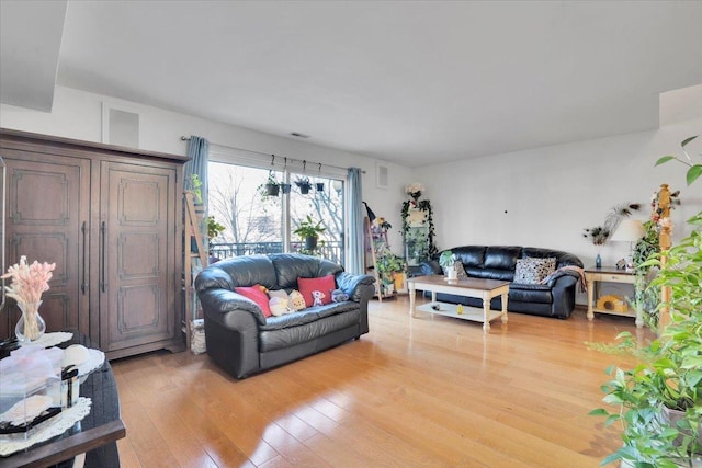 living room featuring light hardwood / wood-style floors