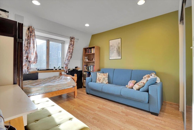 living room featuring light hardwood / wood-style floors