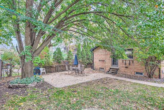 view of yard with a patio