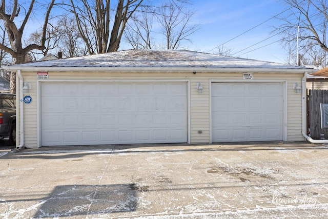 view of garage