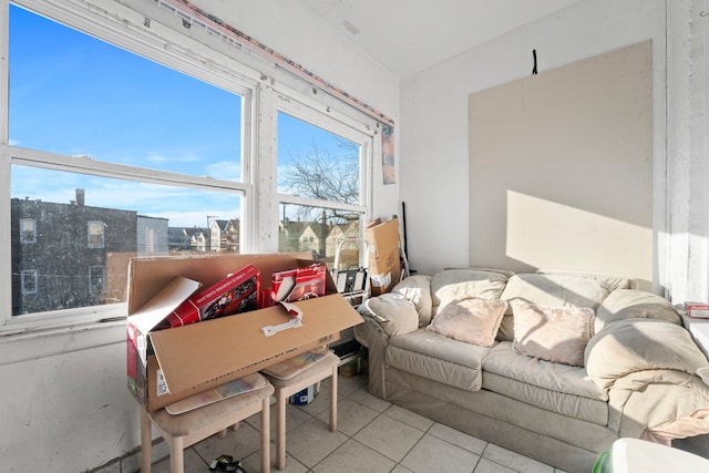 view of tiled living room