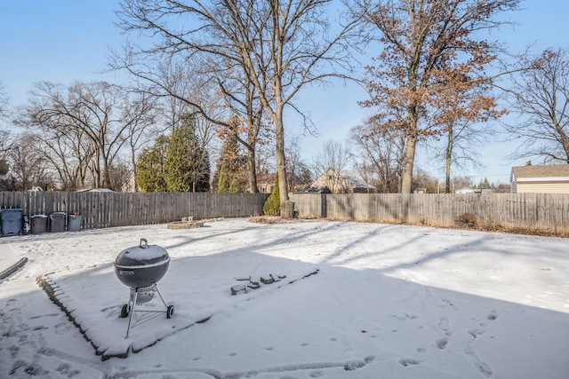 view of snowy yard