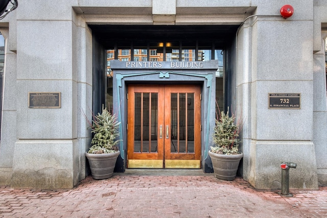 entrance to property with french doors