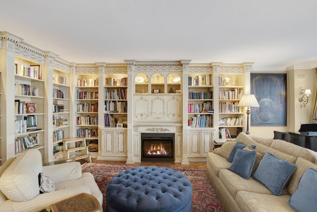 sitting room with hardwood / wood-style floors