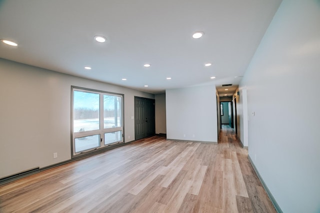 empty room featuring light wood-type flooring