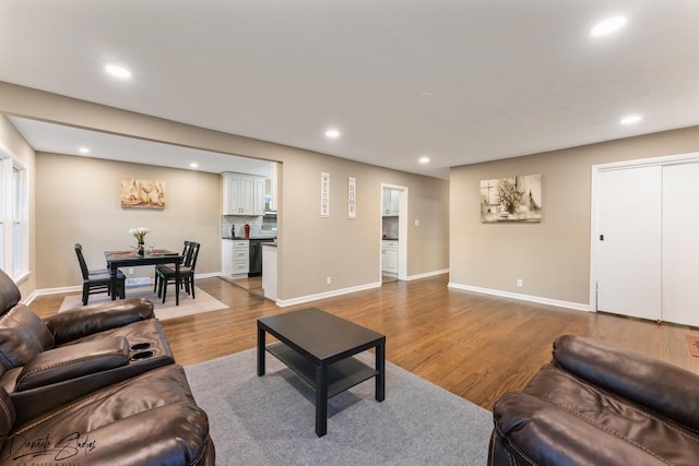 living room featuring hardwood / wood-style flooring