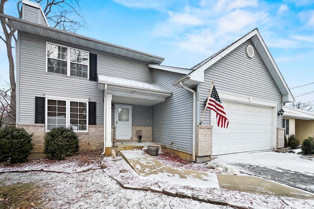 view of front facade with a garage