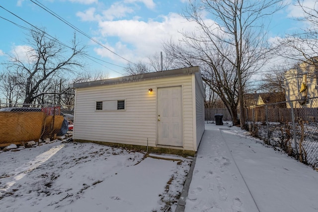 view of snow covered structure