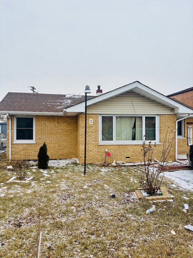 view of snow covered exterior