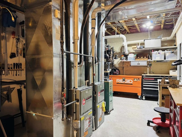 interior space with heating unit