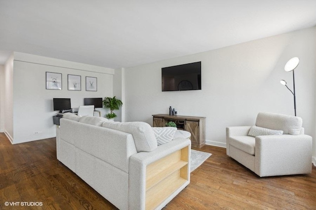 living room featuring wood-type flooring