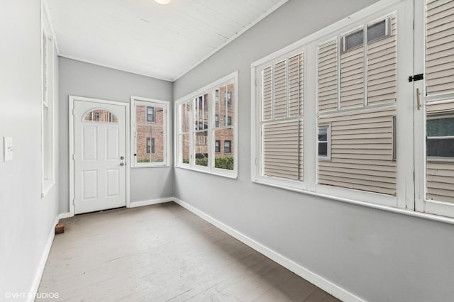 view of unfurnished sunroom