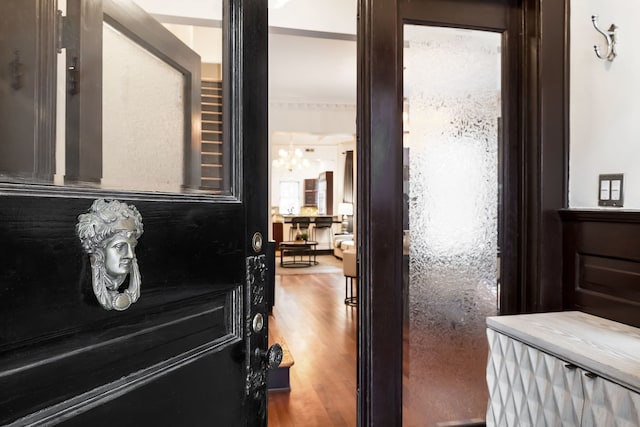 hallway featuring hardwood / wood-style floors