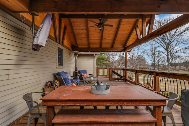 deck with ceiling fan