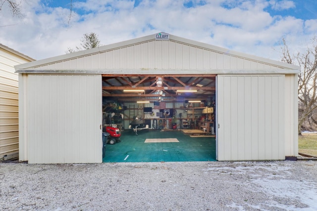 view of garage