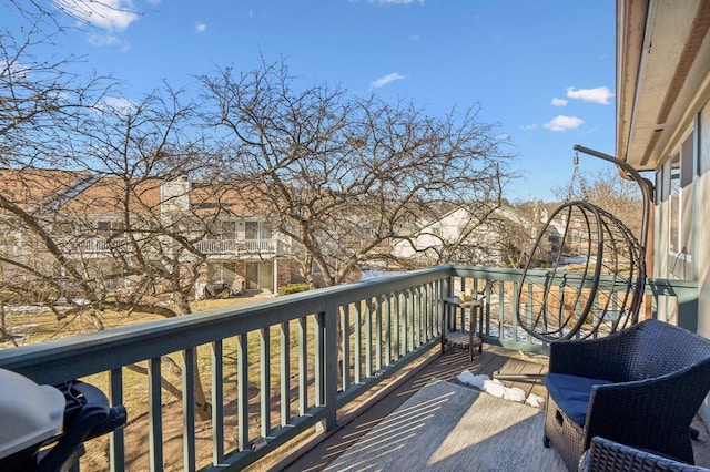 balcony featuring area for grilling